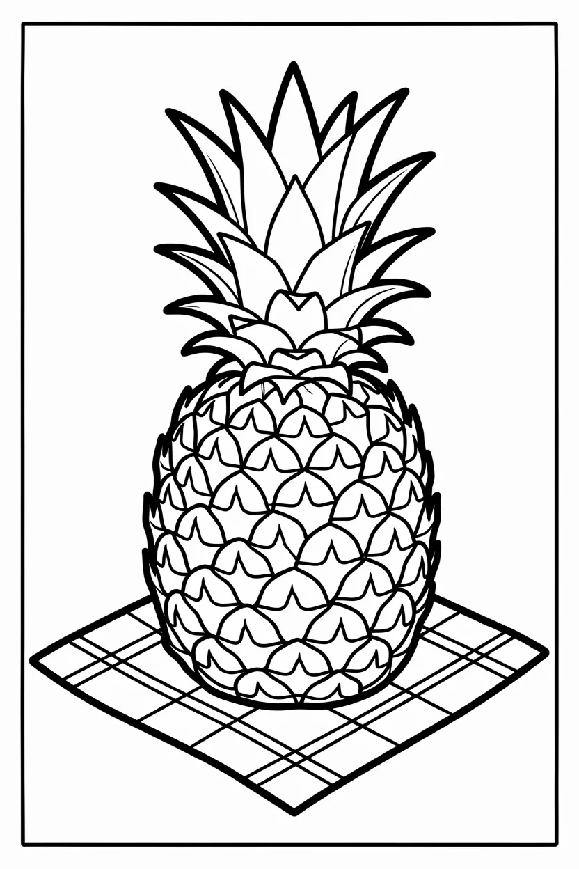 Desenhos de Abacaxi para Imprimir e Colorir