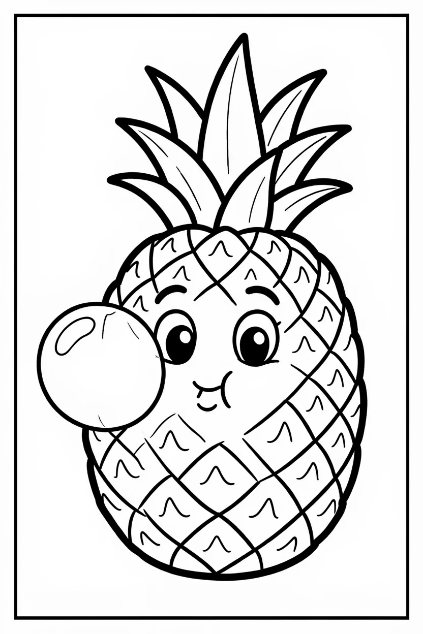 Desenhos de Abacaxi para Imprimir e Colorir