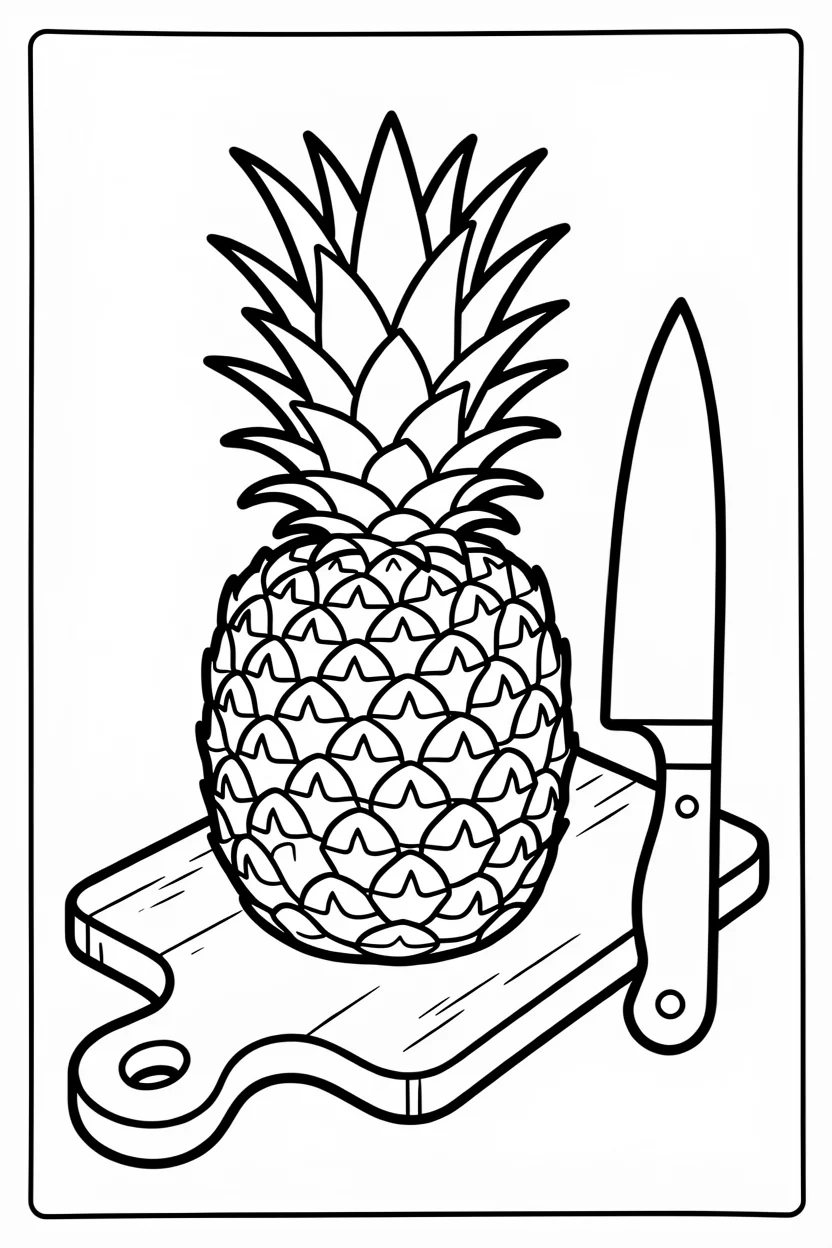 Desenhos de Abacaxi para Imprimir e Colorir