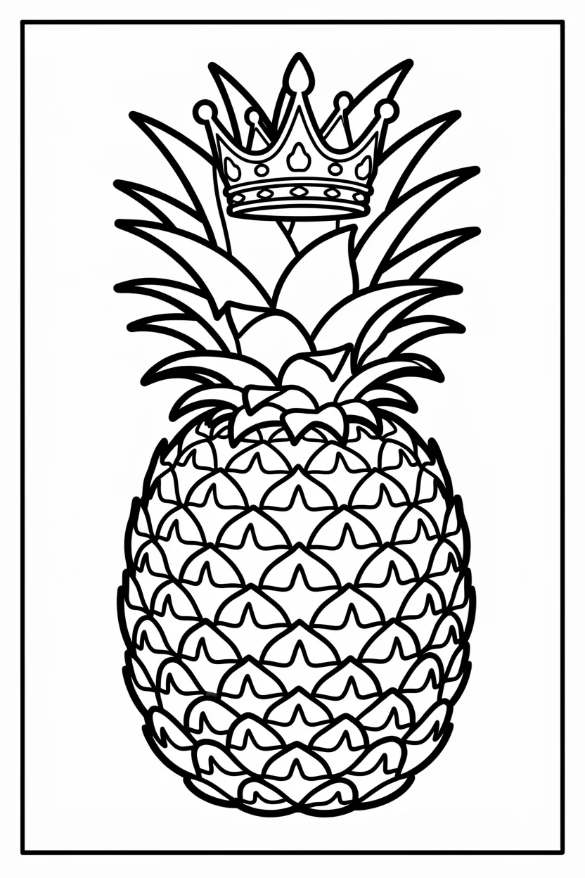Desenhos de Abacaxi para Imprimir e Colorir