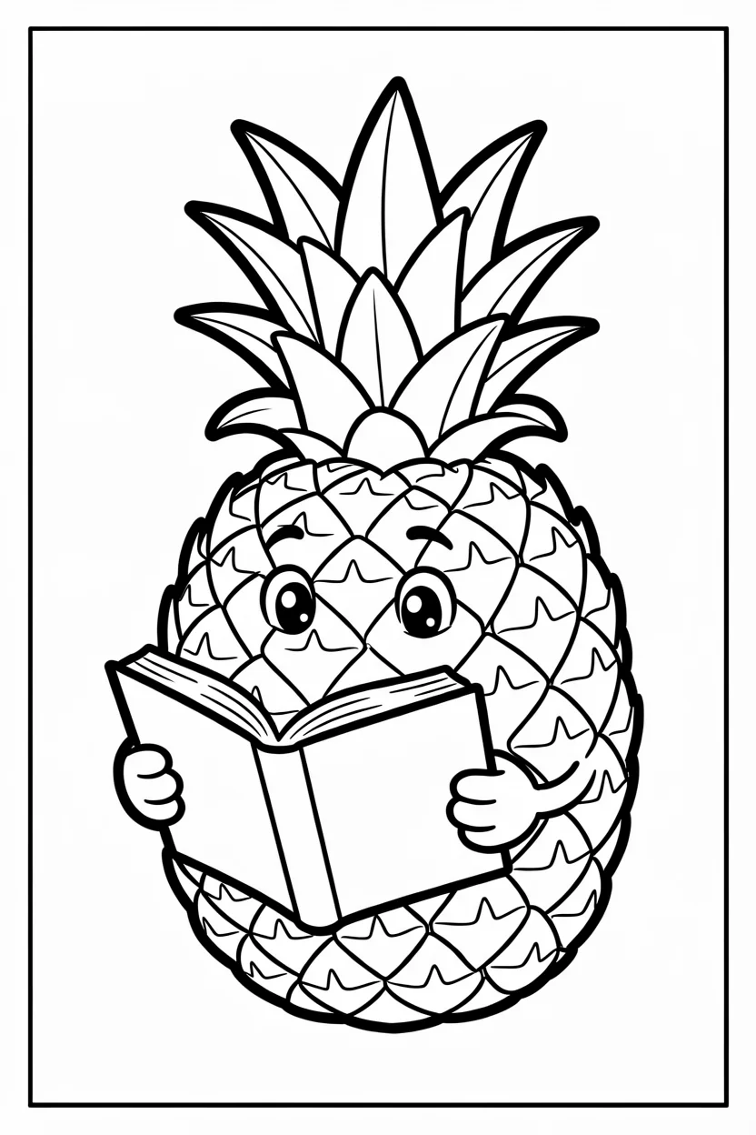 Desenhos de Abacaxi para Imprimir e Colorir