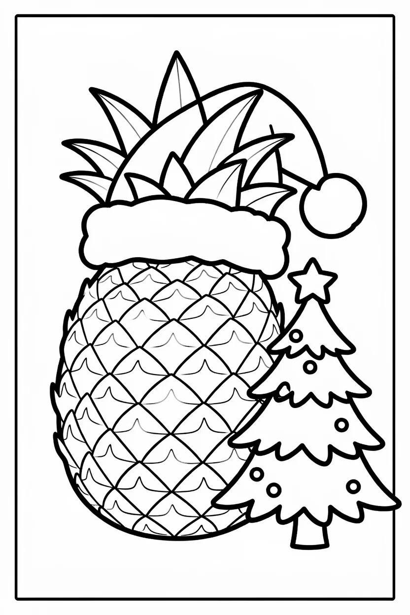 Desenhos de Abacaxi para Imprimir e Colorir