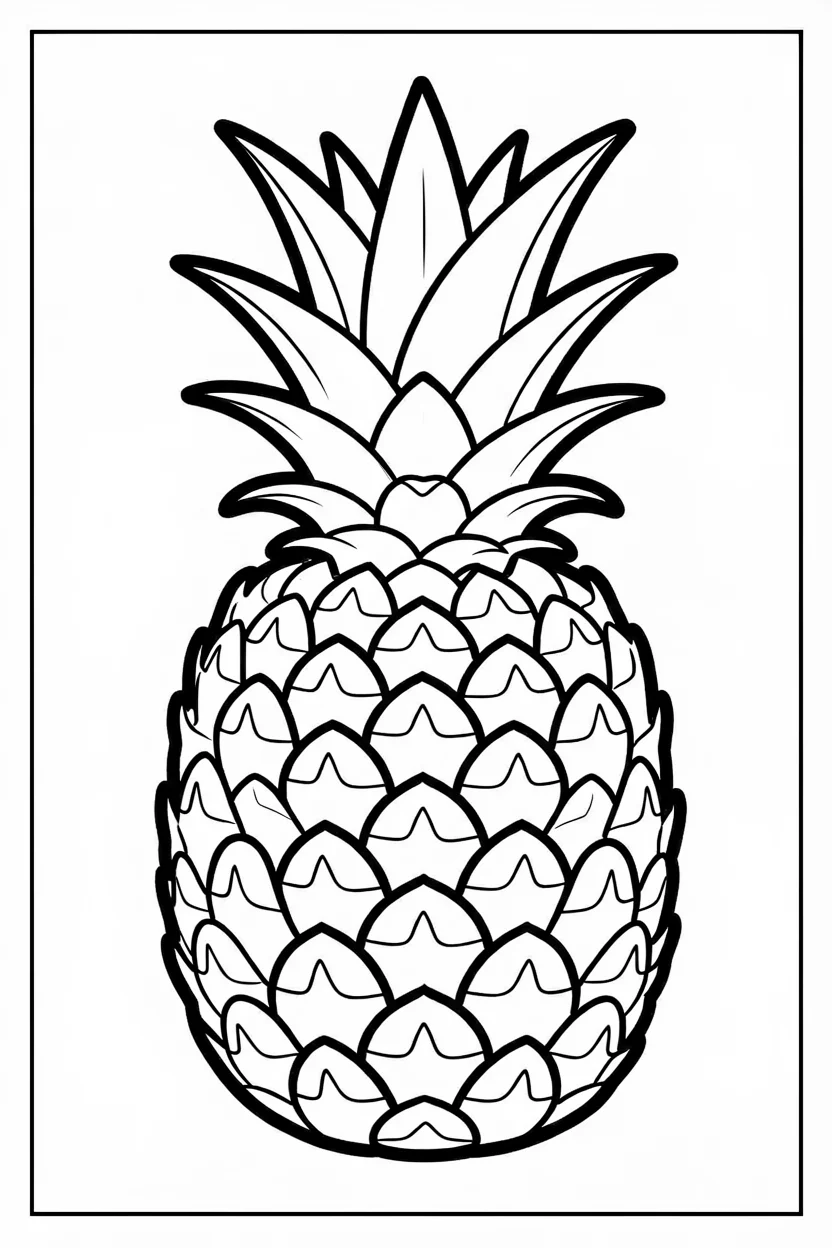 Desenhos de Abacaxi para Imprimir e Colorir