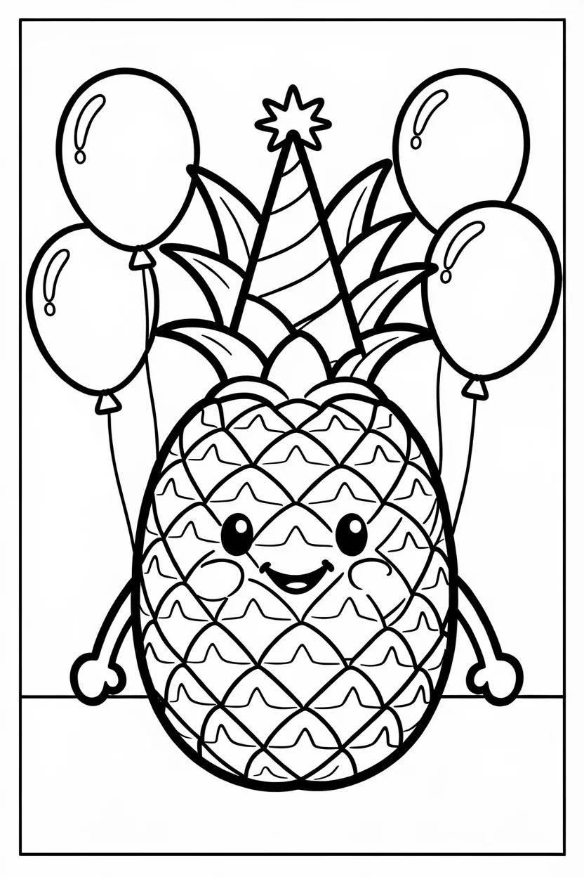 Desenhos de Abacaxi para Imprimir e Colorir