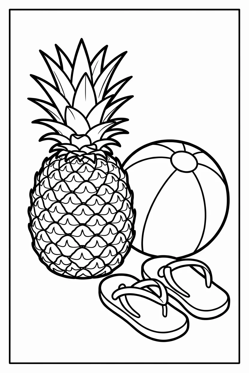 Desenhos de Abacaxi para Imprimir e Colorir