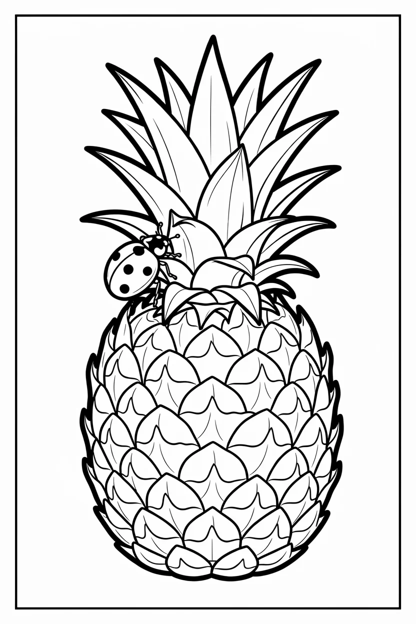 Desenhos de Abacaxi para Imprimir e Colorir