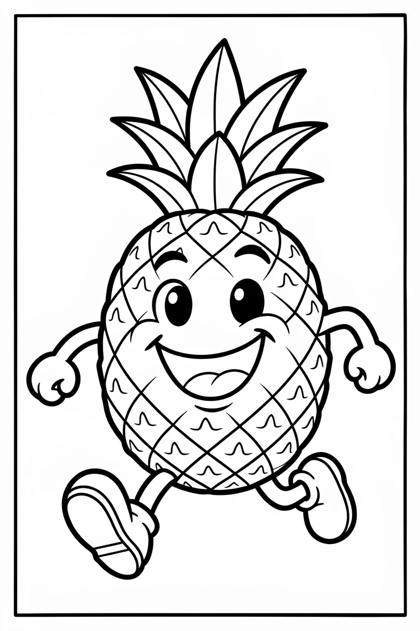 Desenhos de Abacaxi para Imprimir e Colorir