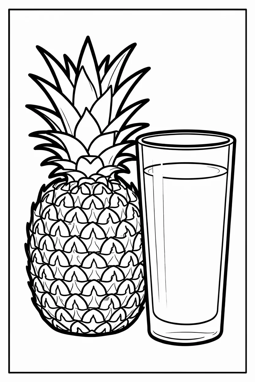 Desenhos de Abacaxi para Imprimir e Colorir