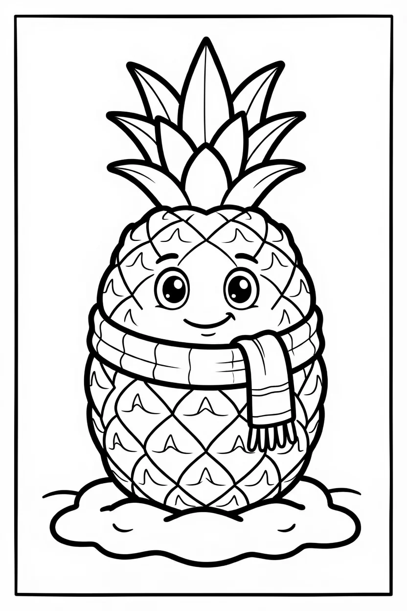 Desenhos de Abacaxi para Imprimir e Colorir