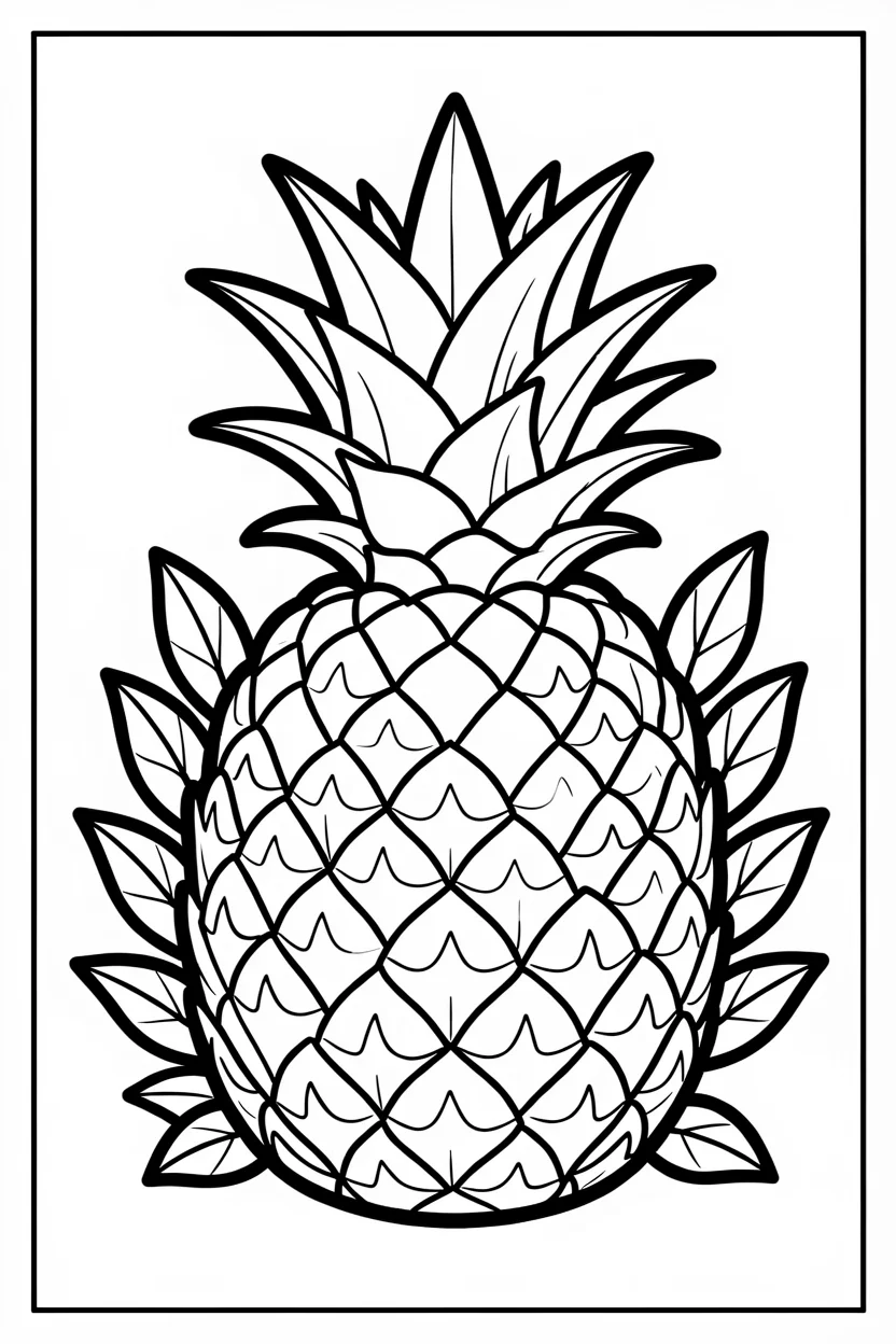 Desenhos de Abacaxi para Imprimir e Colorir