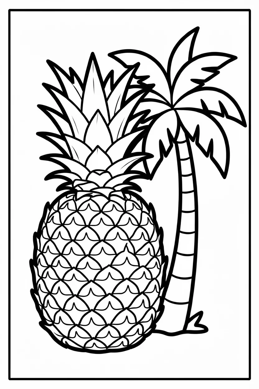 Desenhos de Abacaxi para Imprimir e Colorir