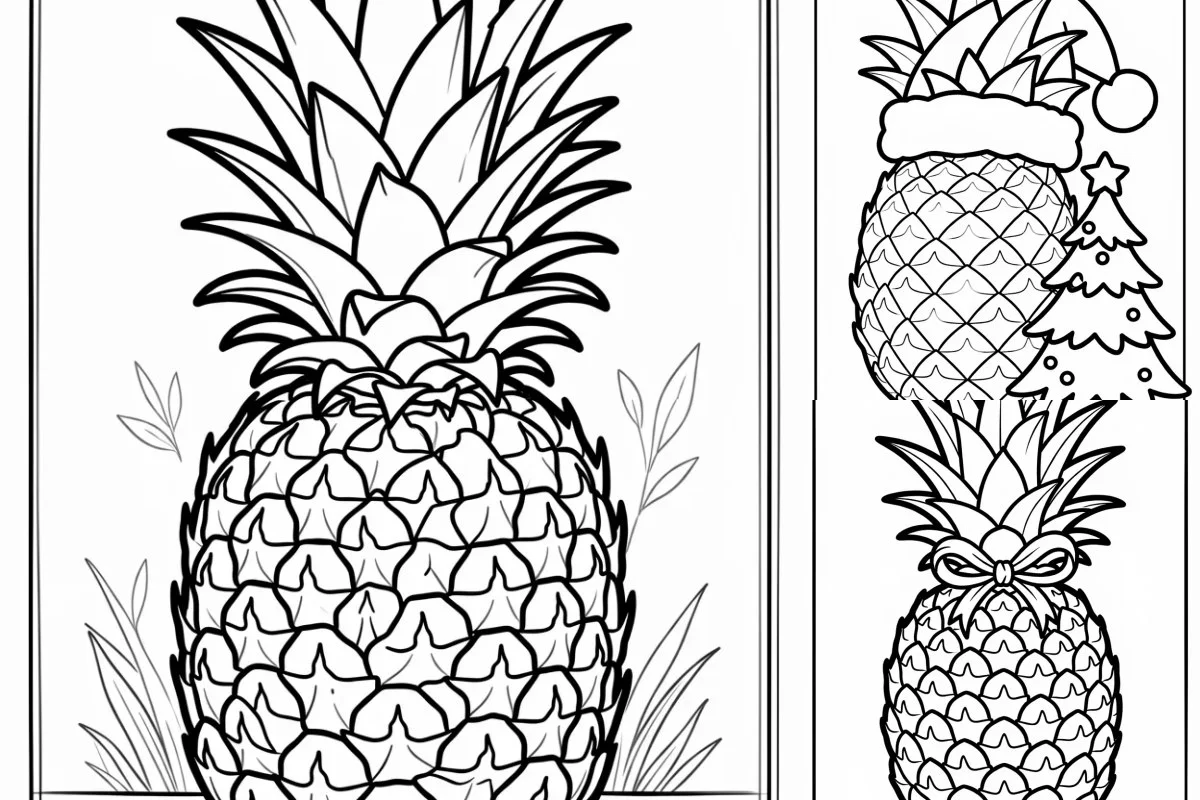 Desenhos de Abacaxi para Imprimir e Colorir
