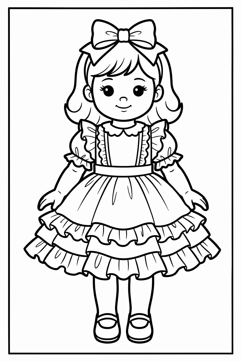Desenhos de Boneca para Imprimir e Colorir