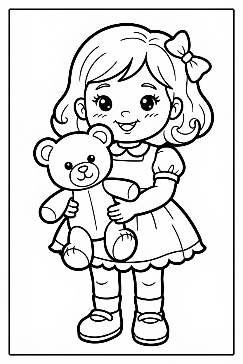 Desenhos de Boneca para Imprimir e Colorir