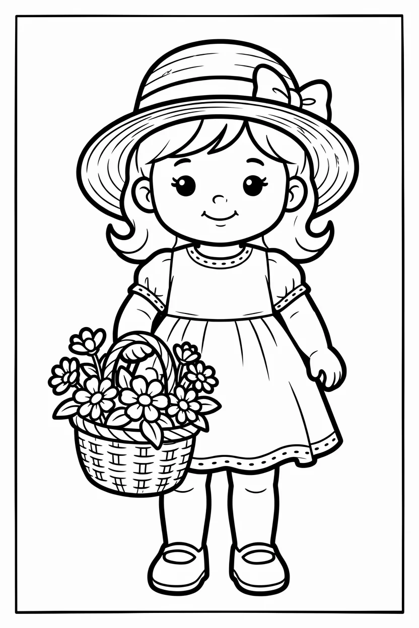 Desenhos de Boneca para Imprimir e Colorir