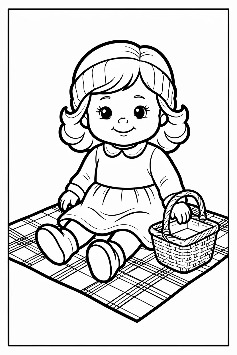 Desenhos de Boneca para Imprimir e Colorir