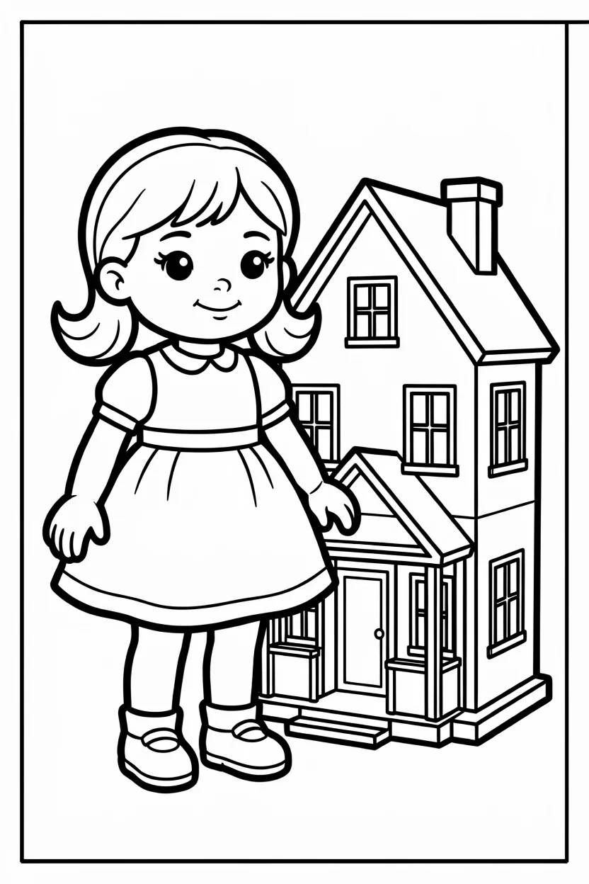 Desenhos de Boneca para Imprimir e Colorir