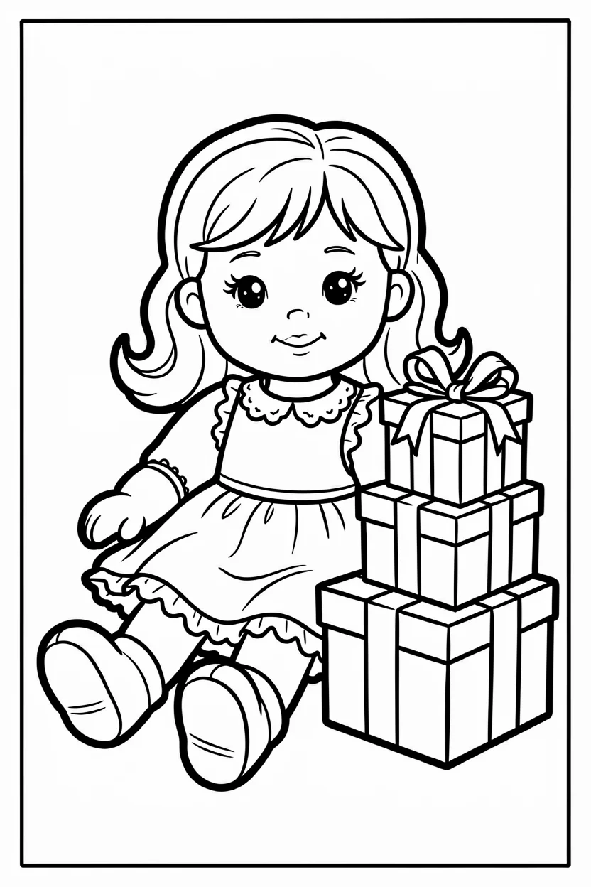 Desenhos de Boneca para Imprimir e Colorir