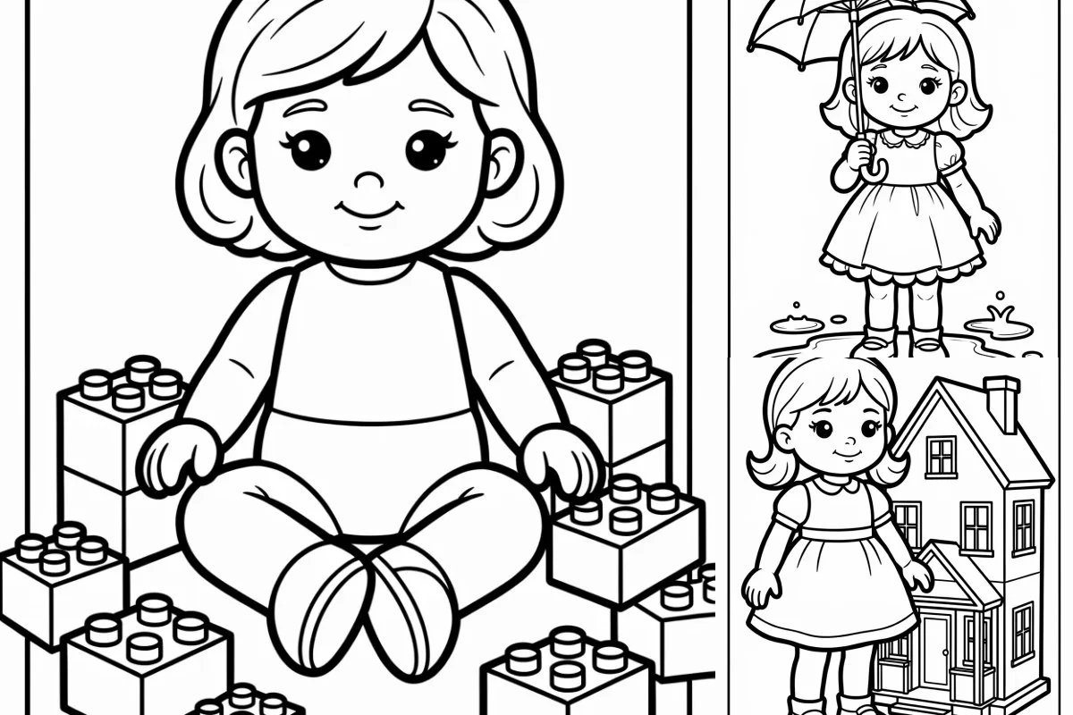 Desenhos de Boneca para Imprimir e Colorir