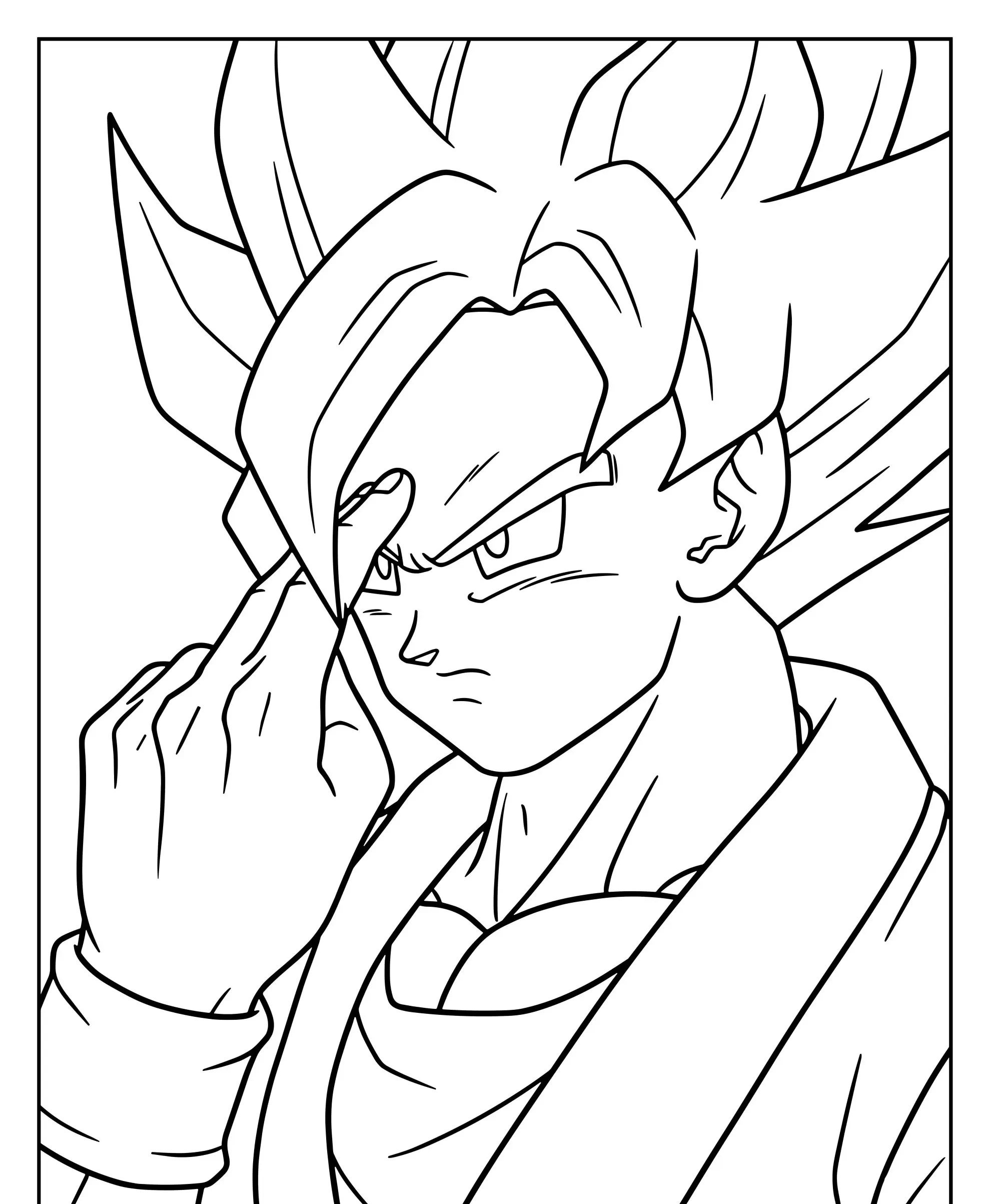 Desenho do Goku Para Imprimir e Colorir