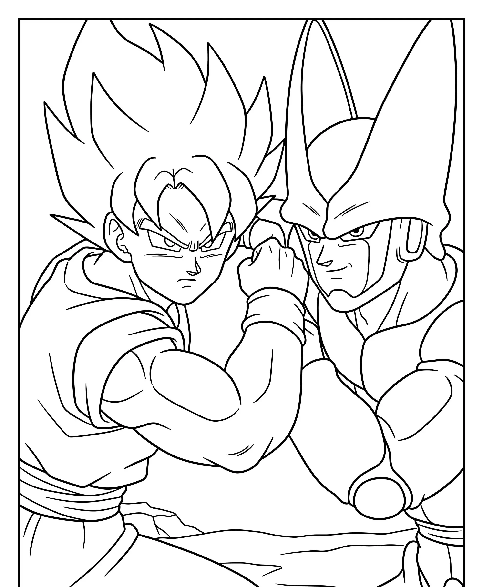 Desenho de Goku e Cell Para Imprimir e Colorir