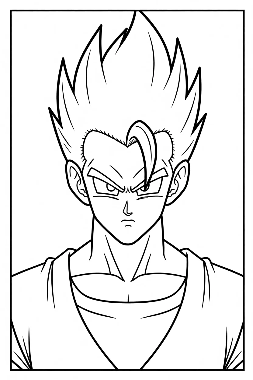 Desenho do Gohan Para Imprimir e Colorir