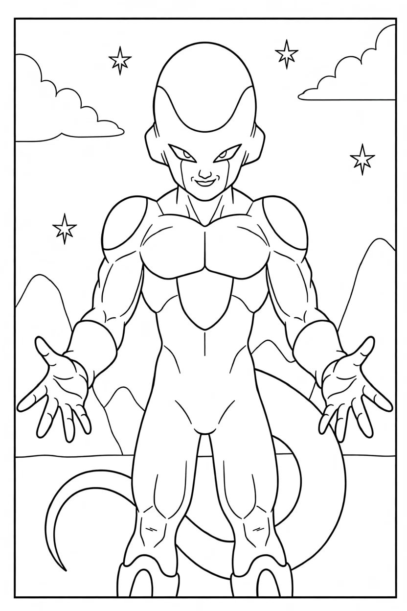 Desenho do Freeza Para Imprimir e Colorir