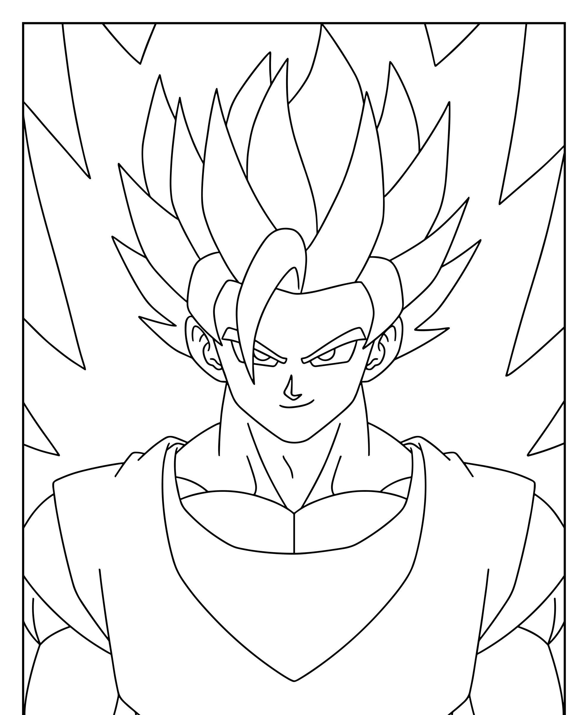 Desenho do Goku Super Saiyajin Para Imprimir e Colorir