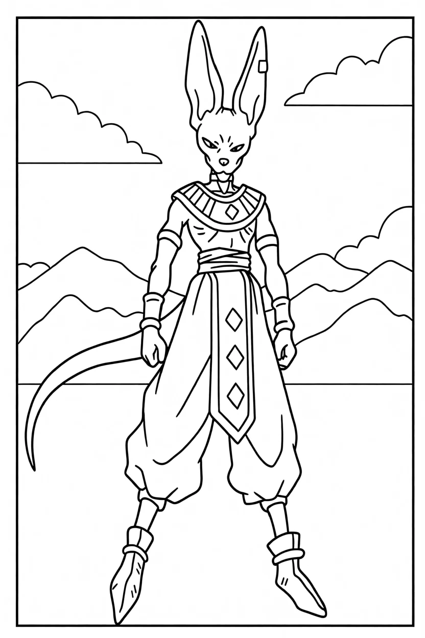 Desenho do Beerus Para Imprimir e Colorir