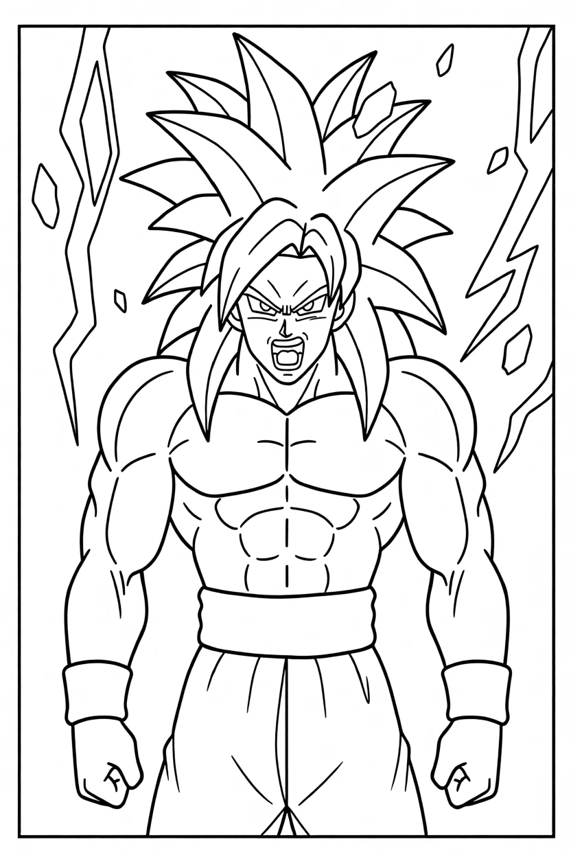 Desenho do Goku Super Saiyajin Para Imprimir e Colorir