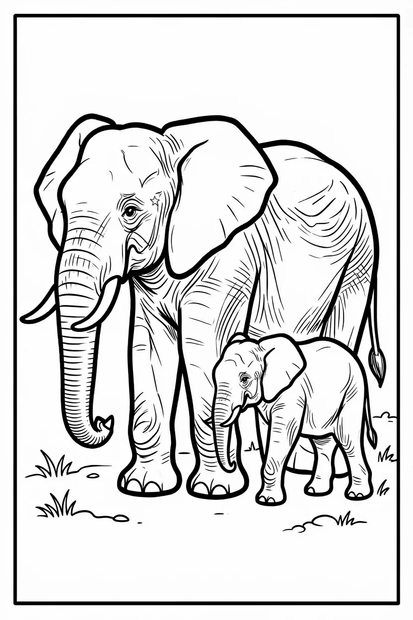 Desenhos de Elefante para Imprimir e Colorir