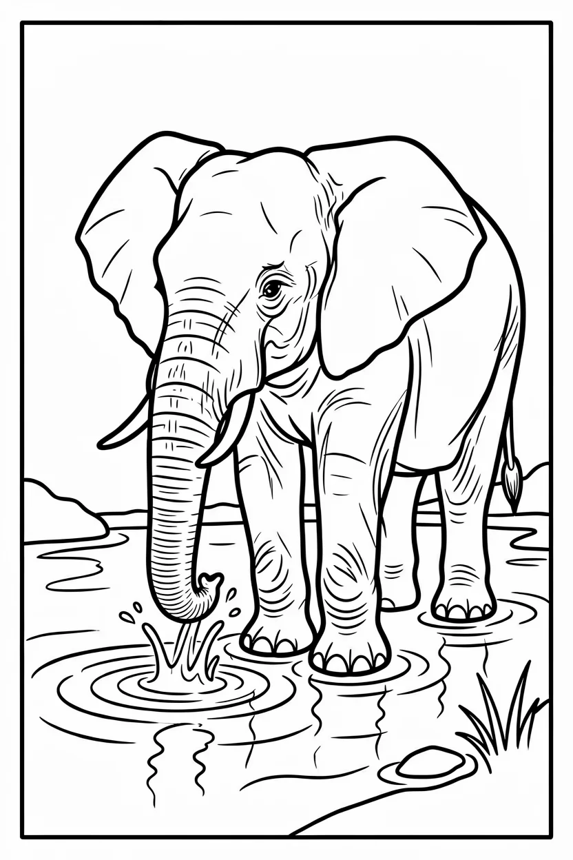 Desenhos de Elefante para Imprimir e Colorir