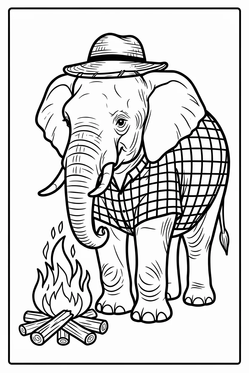 Desenhos de Elefante para Imprimir e Colorir