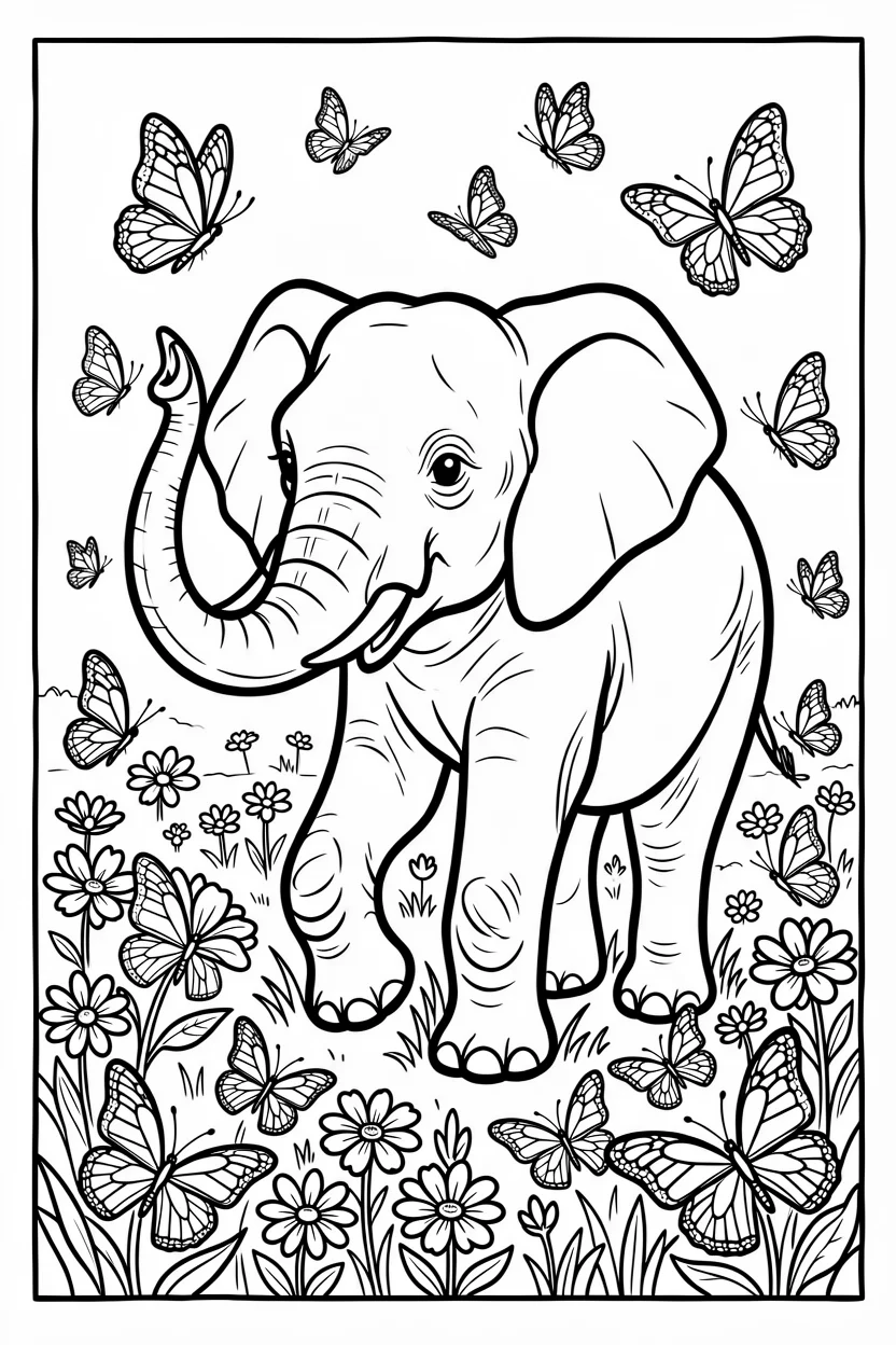 Desenhos de Elefante para Imprimir e Colorir