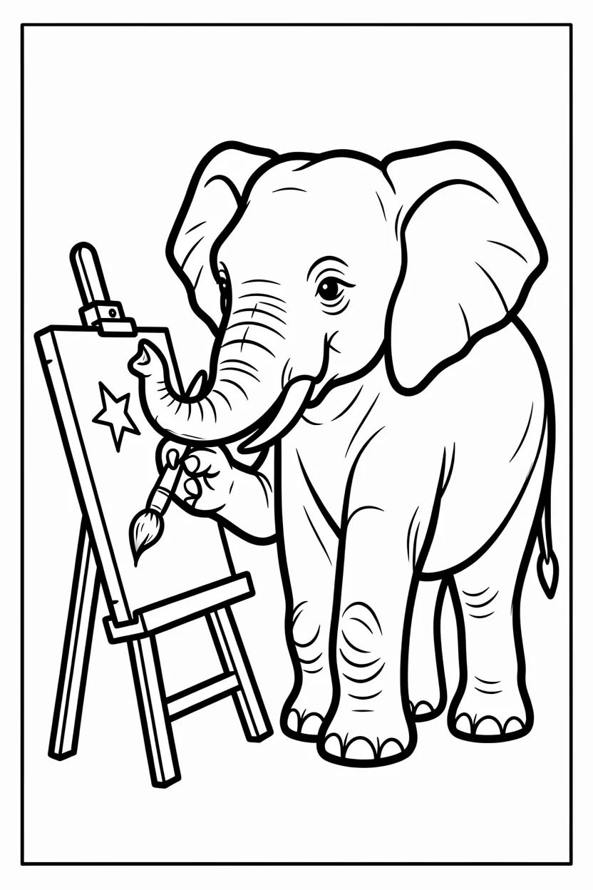 Desenhos de Elefante para Imprimir e Colorir