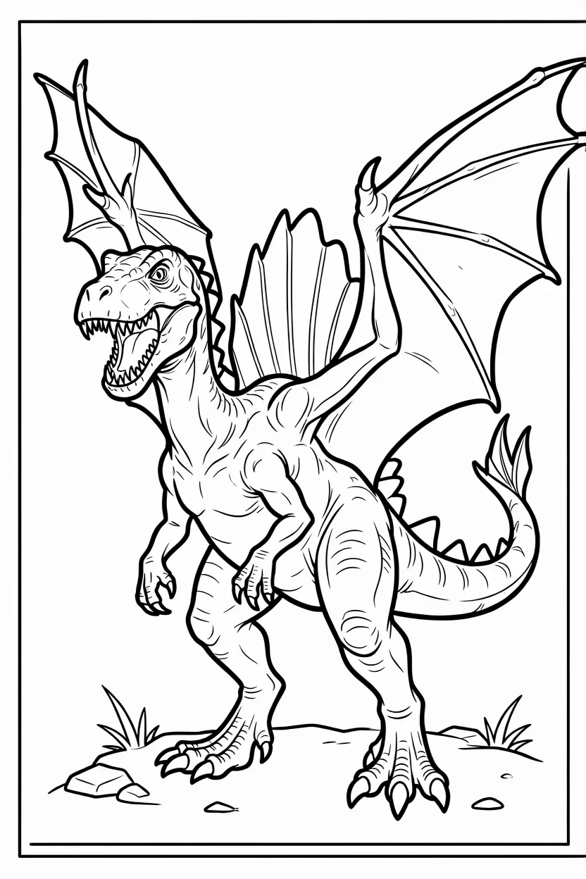 Desenhos de Espinossauro para Imprimir e Colorir
