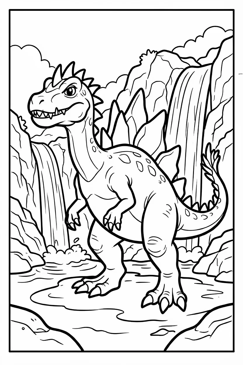 Desenhos de Espinossauro para Imprimir e Colorir