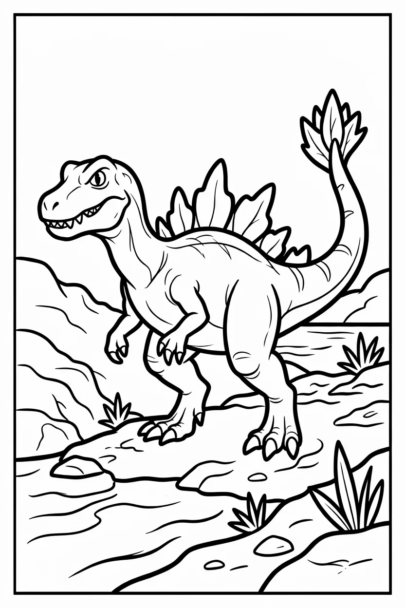 Desenhos de Espinossauro para Imprimir e Colorir