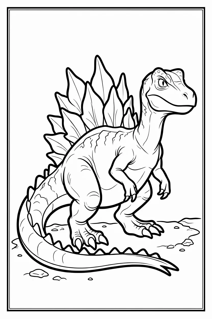 Desenhos de Espinossauro para Imprimir e Colorir
