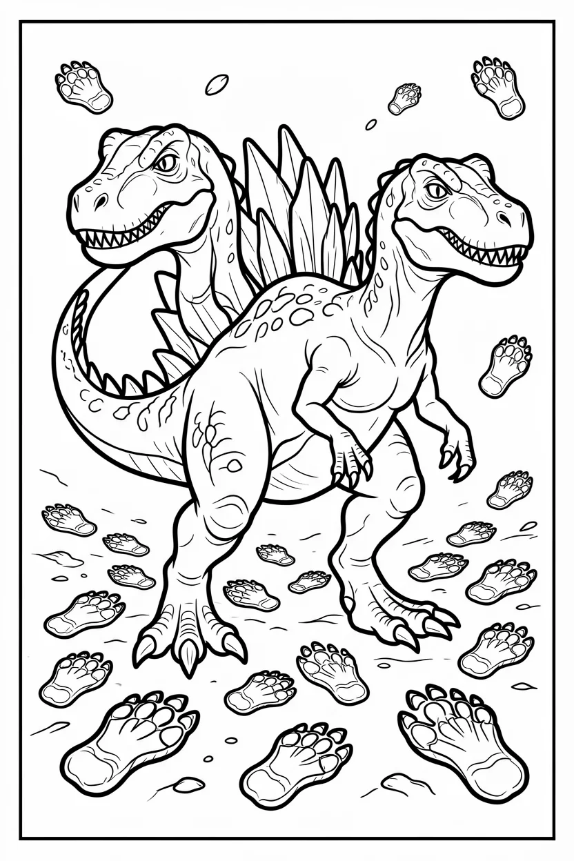 Desenhos de Espinossauro para Imprimir e Colorir