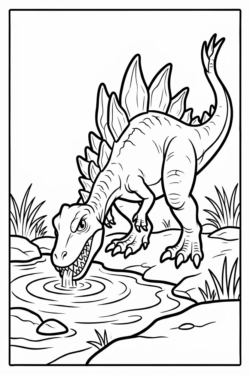 Desenhos de Espinossauro para Imprimir e Colorir
