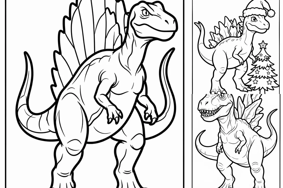Desenhos de Espinossauro para Imprimir e Colorir