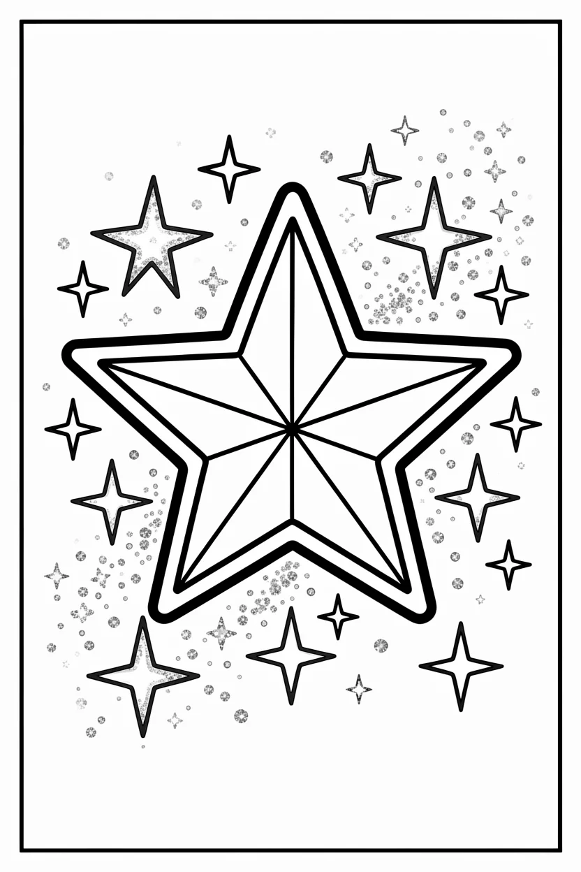 Desenhos de Estrela para Imprimir e Colorir