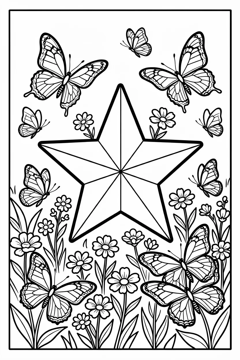 Desenhos de Estrela para Imprimir e Colorir
