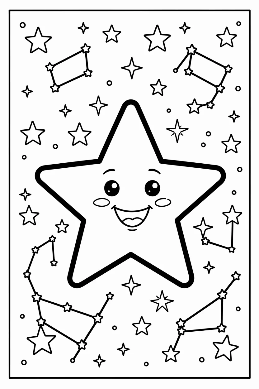Desenhos de Estrela para Imprimir e Colorir