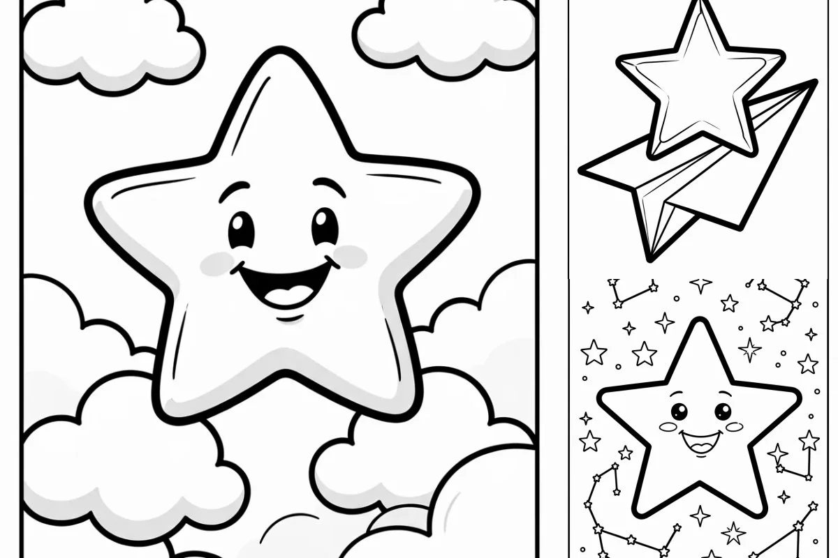 Desenhos de Estrela para Imprimir e Colorir