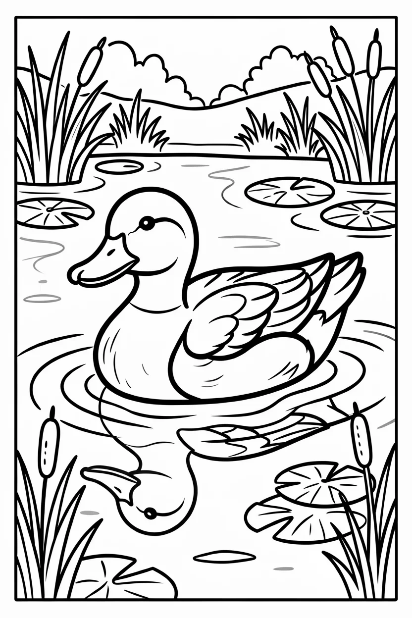 Desenhos de Patos para Imprimir e Colorir