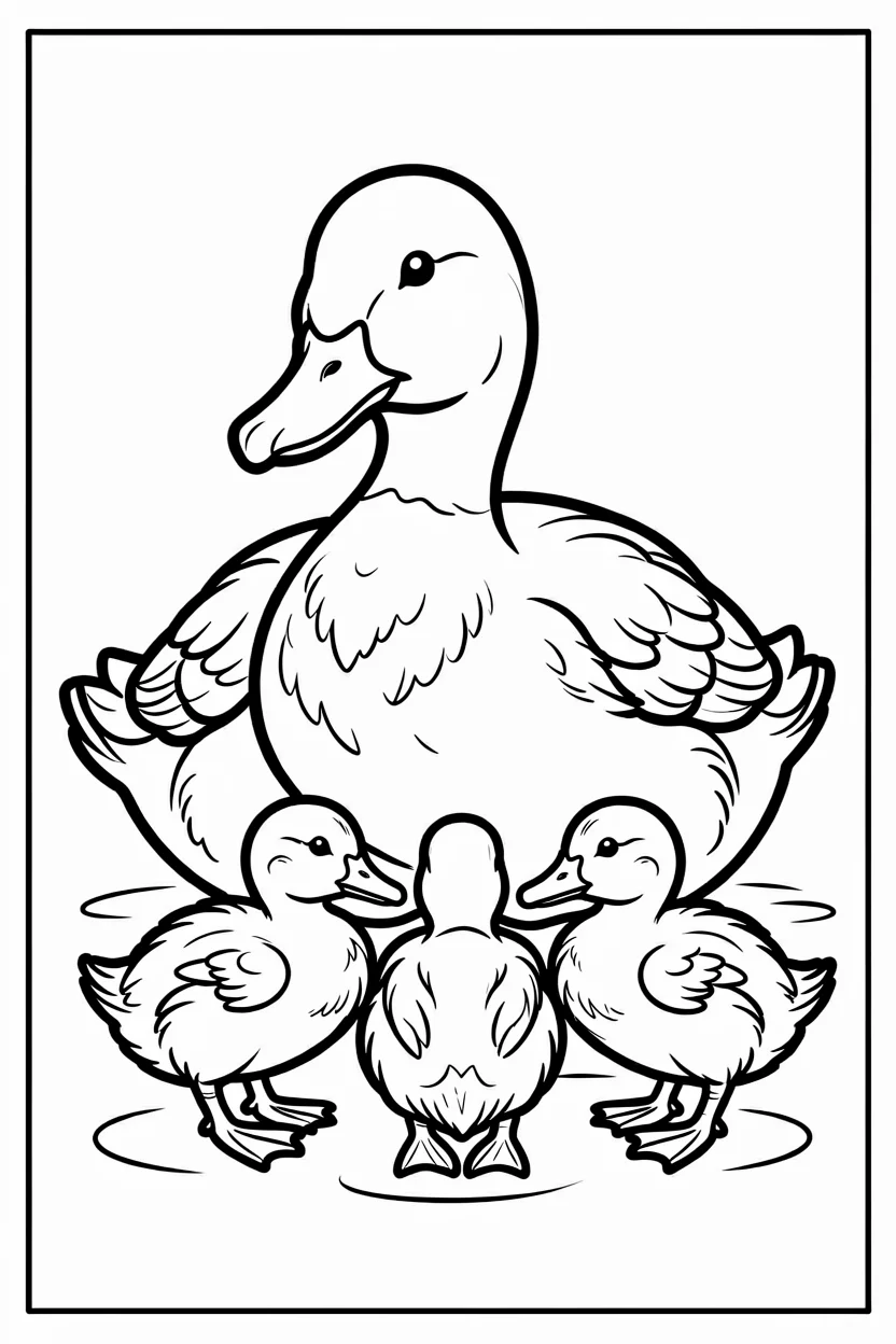 Desenhos de Patos para Imprimir e Colorir