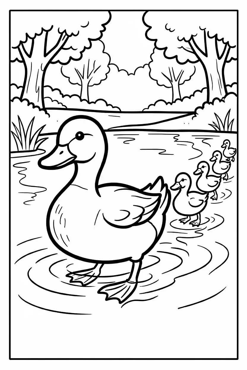Desenhos de Patos para Imprimir e Colorir