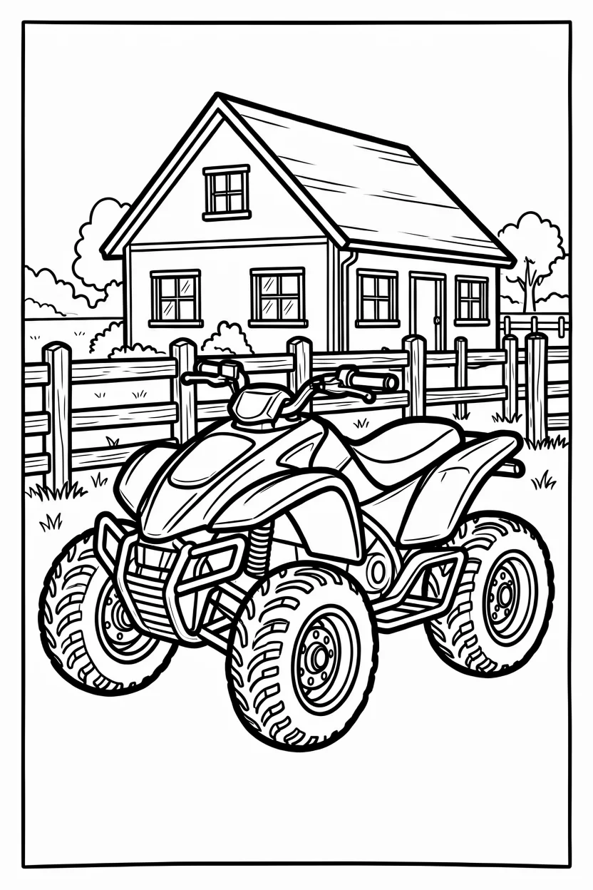 Desenhos de Quadriciclo para Imprimir e Colorir